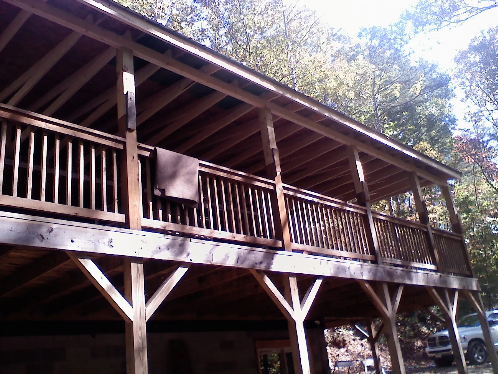 Timber framing under a new elevated porch and deck — Roof Leak Repair in Maskell by Roofing Brothers